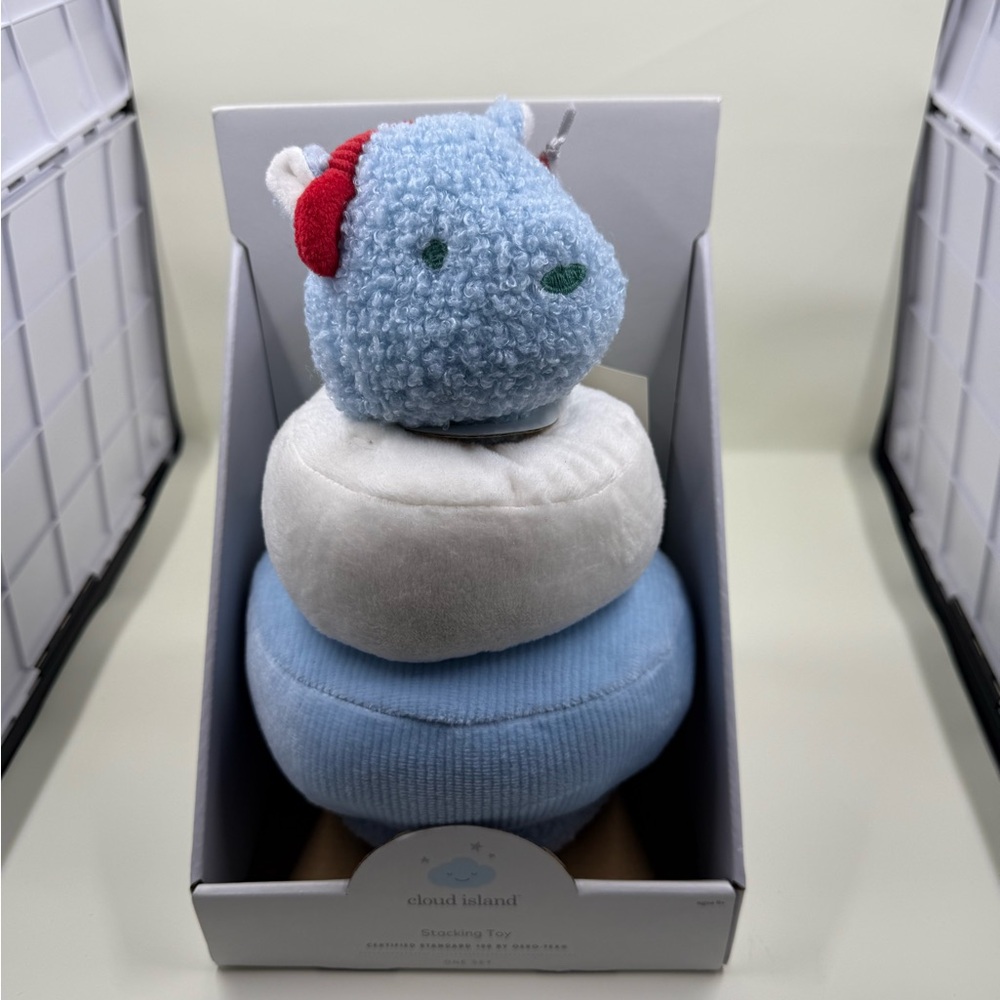 Cloud Island Baby Toy with Soft Blue and White Accents